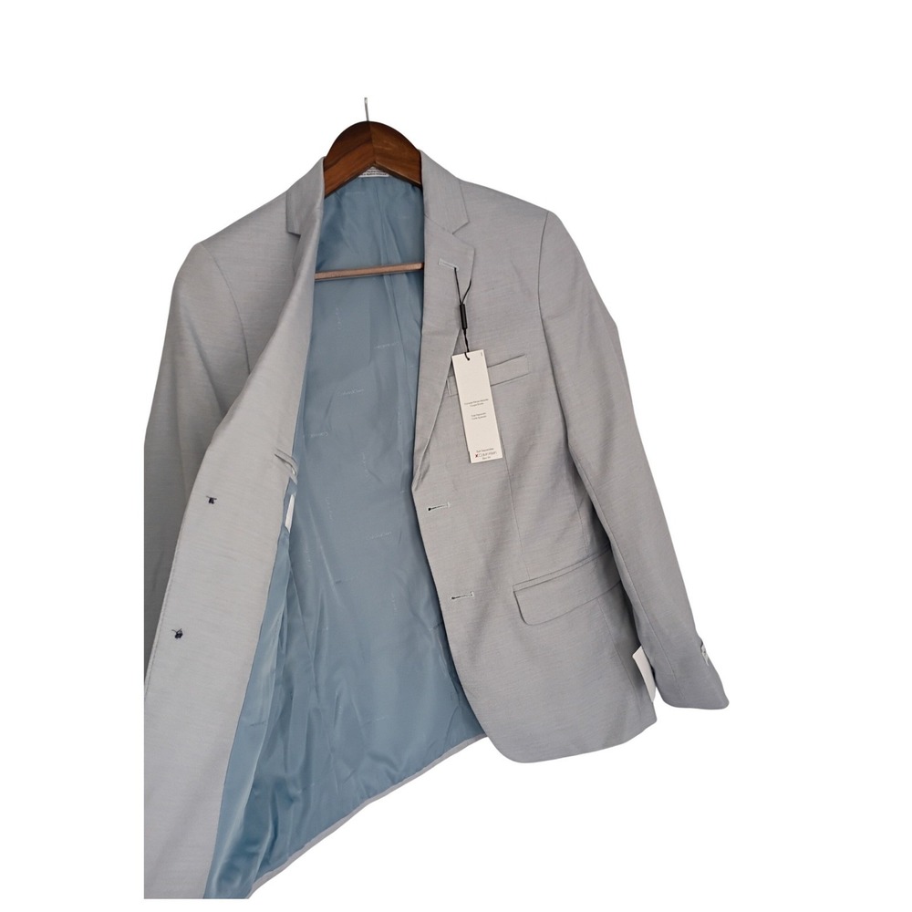 NWT Calvin Klein Boys Size‎ 18 Slim Blazer Light Blue Single Button Suit Jacket